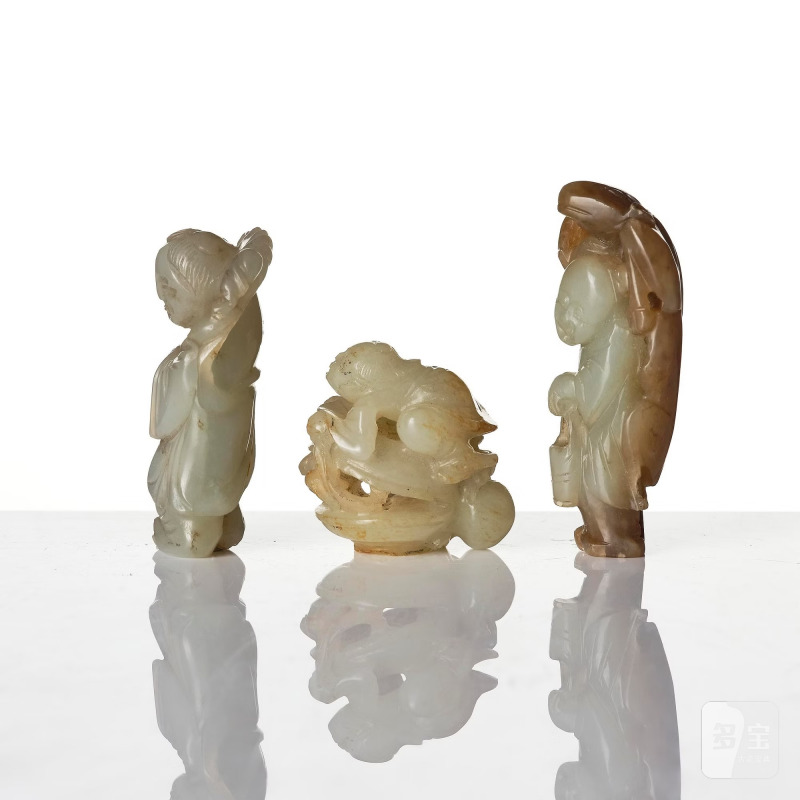 Three well carved figures of Liu Hai, - 图3